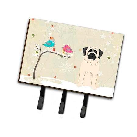 Carolines Treasures Christmas Presents Between Friends Mastiff White Leash or Key Holder BB2489TH68